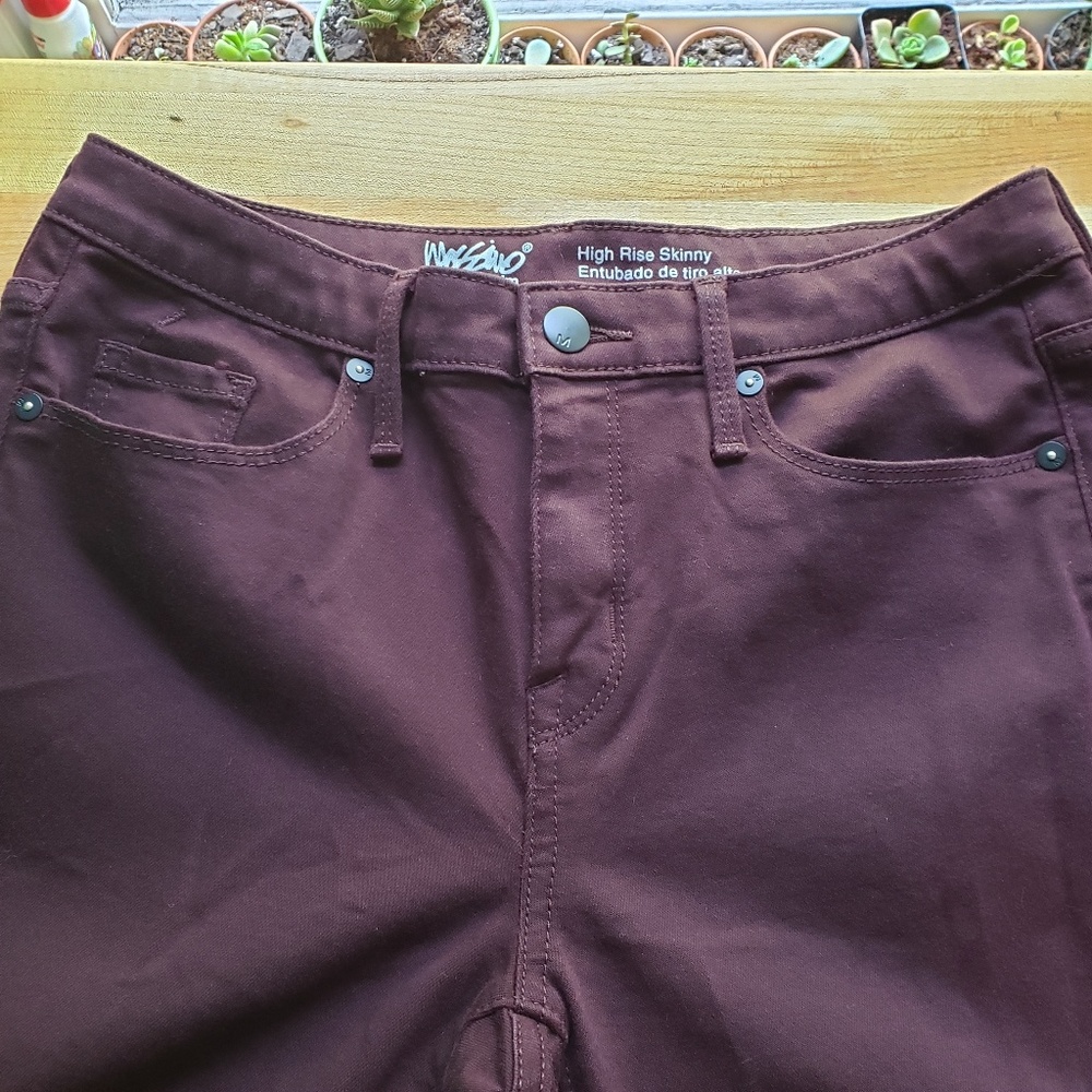 Mossimo maroon skinny denim